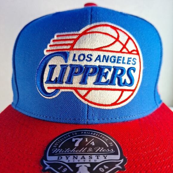 Mitchell & Ness Los Angeles Clippers Fitted 7 1/4 Hat Red Blue White NBA - Picture 4 of 10